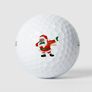 dabbing black santa claus golf balls