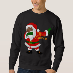 dabbing black santa claus sweatshirt