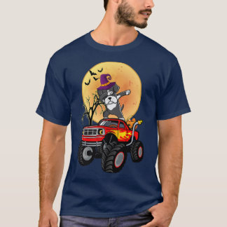 Dabbing Boer Dog Witch Hat On Monster Truck Funny  T-Shirt