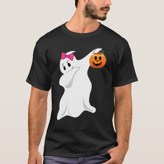 Dabbing Boo ghost Jack O Lantern Pumpkin Happy Hal T-Shirt (Front)