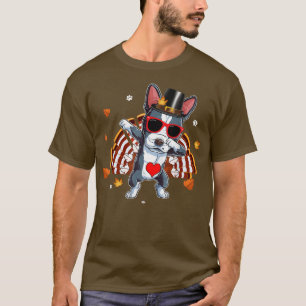 Dabbing Boston Terrier Thanksgiving Day Dog Pilgri T-Shirt