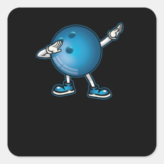 Dabbing Bowling Ball Tee Kids Boys Dab Dance Square Sticker