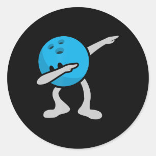 Dabbing Bowling  Birthday Party Bowling  Gift Classic Round Sticker