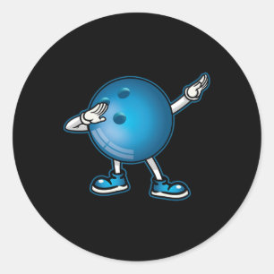 Dabbing Bowling Ll Tee Kids Boys Dab Dance Gifts Classic Round Sticker