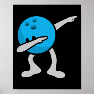 Dabbing Bowling Shirt Birthday Party Bowling Gift Poster