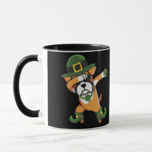 Dabbing Boxer St Patricks Day Boys Leprechaun Dog Mug