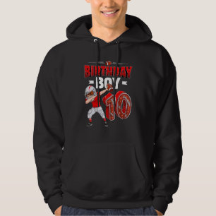 Dabbing Boy 10 Year Old American Football 10th Bir Hoodie