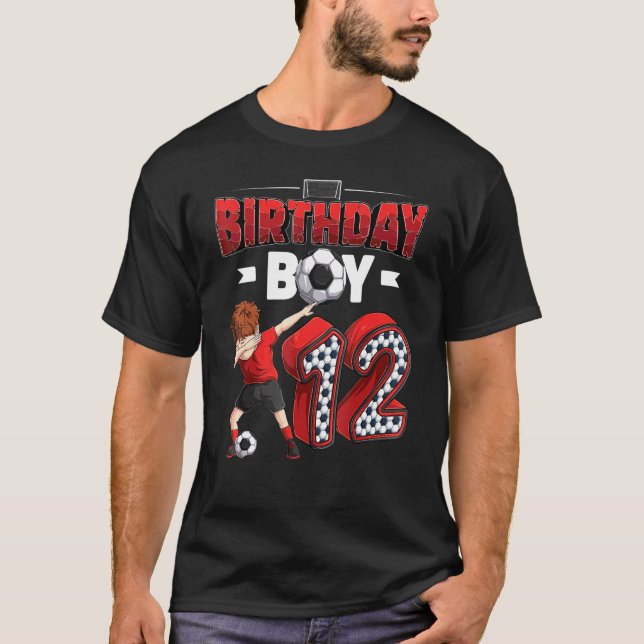 Dabbing Boy 12 Year Old Soccer Player 12th Birthda T-Shirt (Front)