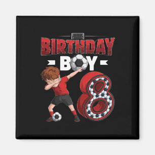 Dabbing Boy 8 Year Old Soccer Player 8th Birthday Magnet