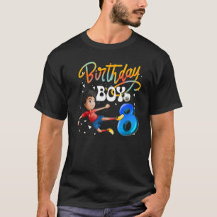 Dabbing Boy 8 Year Old Soccer Player 8th Birthday  T-Shirt