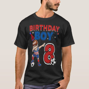 Dabbing Boy 8 Year Soccer Football Player 8th Birt T-Shirt