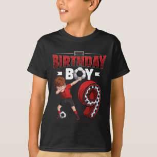 Dabbing Boy 9 Year Old Soccer Player 9th Birthday  T-Shirt