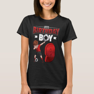 Dabbing boy 9 year old Soccer Player 9th birthday  T-Shirt