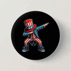 Dabbing Boy American Flag Us Patriotic 4th Of July 6 Cm Round Badge