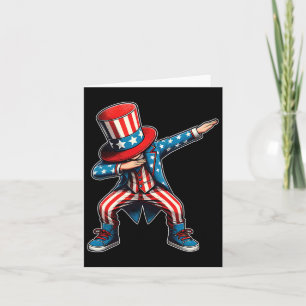 Dabbing Boy American Flag Us Patriotic 4th Of July Card