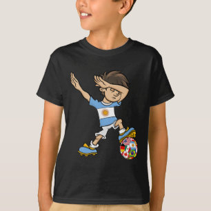 Dabbing Boy Argentina Soccer Jersey National Flag T-Shirt