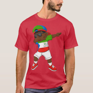Dabbing Boy Equatorial Guinea Flag Kids Dab Dance  T-Shirt
