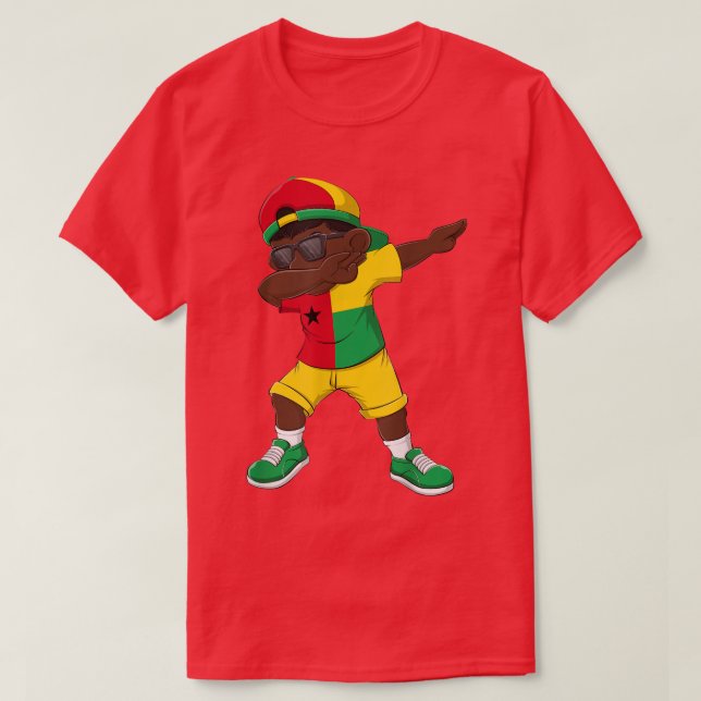 Dabbing Boy GuineaBissau Flag Kids Dab Dance  T-Shirt (Design Front)