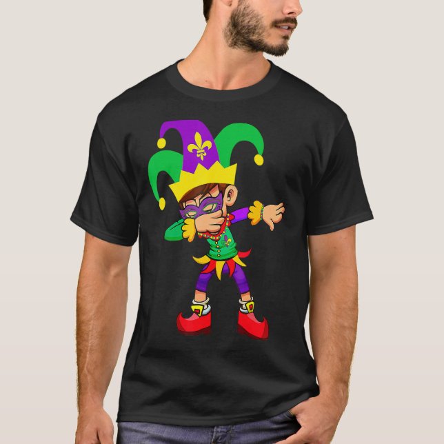 Dabbing Boy Mardi Gras T-Shirt (Front)