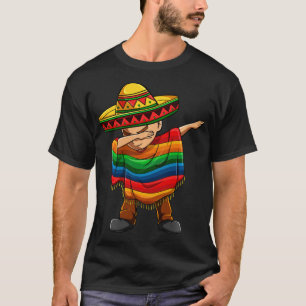 Dabbing Boy Mexican Poncho Cinco de Mayo Sombrero T-Shirt