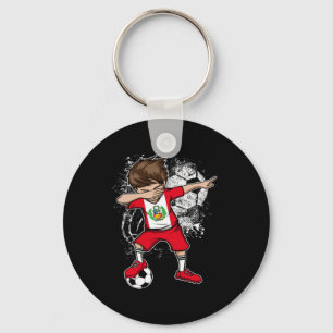 Dabbing Boy Peru Soccer Shirt Jersey Peruvian Foot Key Ring