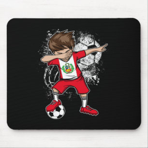 Dabbing Boy Peru Soccer Shirt Jersey Peruvian Foot Mouse Mat