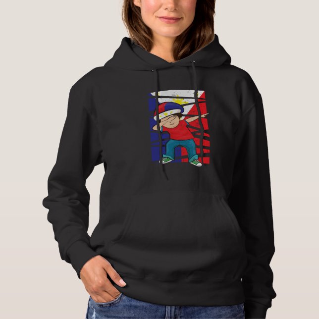 Dabbing Boy Philippine Flag Filipino Hoodie (Front)