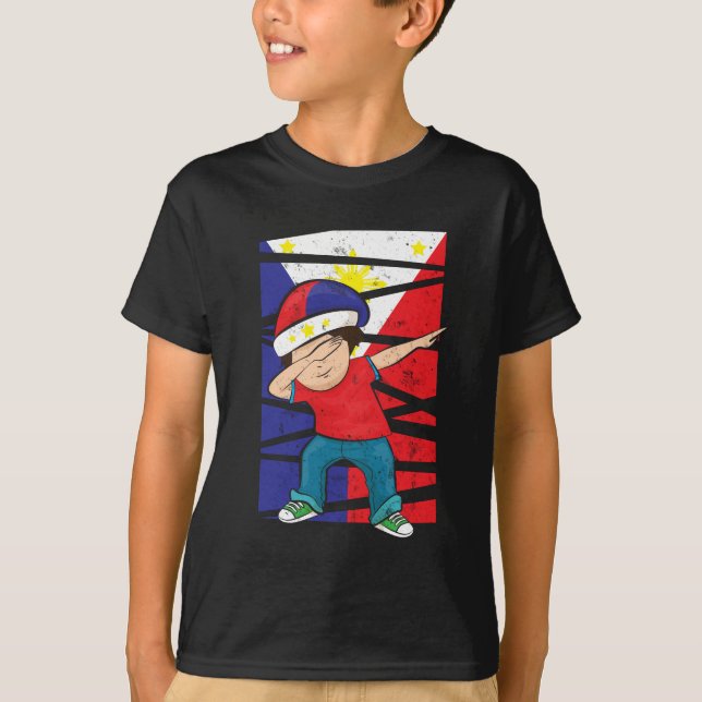 Dabbing Boy Philippine Flag Filipino T-Shirt (Front)