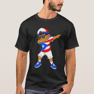 Dabbing Boy Puerto Rican Puerto Rico Flag Kids Dab T-Shirt