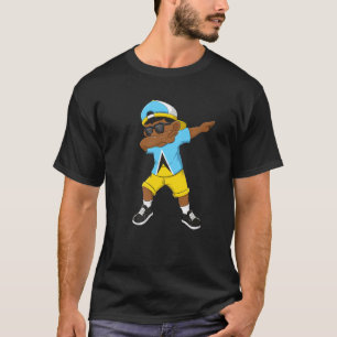 Dabbing Boy Qatari Saint Lucian Lucia Flag Kids Da T-Shirt