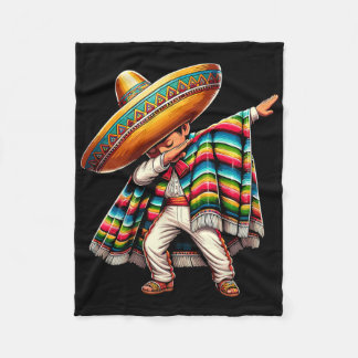 Dabbing Boys Mexican Poncho Cinco De Mayo 1  Fleece Blanket