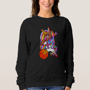 Dabbing Brown Skin Unicorn Faroe Islands Basketbal Sweatshirt