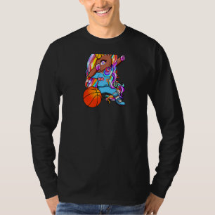 Dabbing Brown Skin Unicorn Fiji Basketball Jersey  T-Shirt
