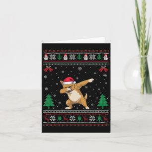 Dabbing Brussels Griffon Dog Santa Hat Boys Girls Card