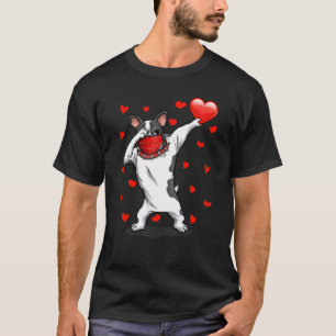 Dabbing Bulldog Face Mask Dab Dance Funny Valentin T-Shirt