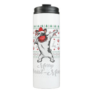 Dabbing Bulldog Face Mask Merry Christ Mask Christ Thermal Tumbler