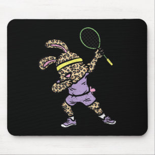 Dabbing Bunny Badminton Player Easter Sport Rabbit Mouse Mat