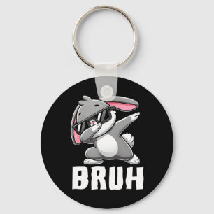 Dabbing Bunny Bruh Meme Easter Day Dab Bunny Teens Key Ring