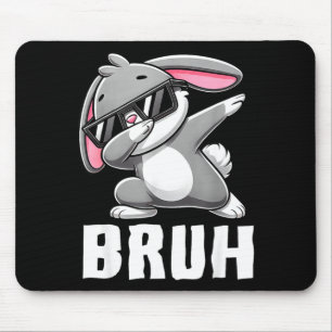 Dabbing bunny bruh meme easter day dab bunny teens mouse mat