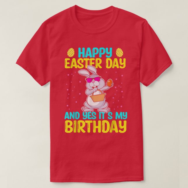 Dabbing Bunny Easter Birthday Bday Kids T  Happy E T-Shirt (Design Front)