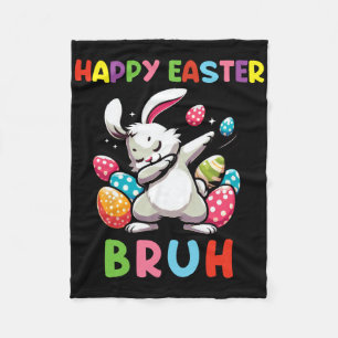 Dabbing Bunny Easter Bruh2 Fleece Blanket