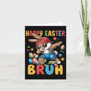 Dabbing Bunny Easter Bruh Meme Funny Saying Teens  Card