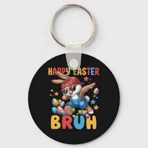 Dabbing Bunny Easter Bruh Meme Funny Saying Teens Key Ring
