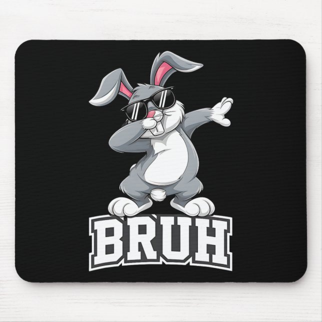 Dabbing Bunny Easter Day Dab Bruh Bunny Teens Boys Mouse Mat (Front)