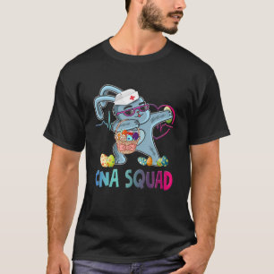 Dabbing Bunny Easter Eggs Nursing Heartbeat CNA Sq T-Shirt