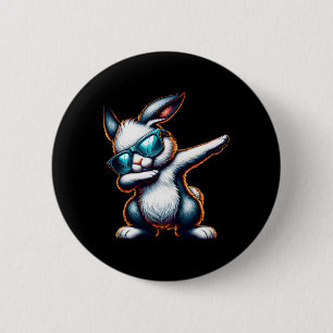 Dabbing Bunny Funny Easter Bunny  6 Cm Round Badge