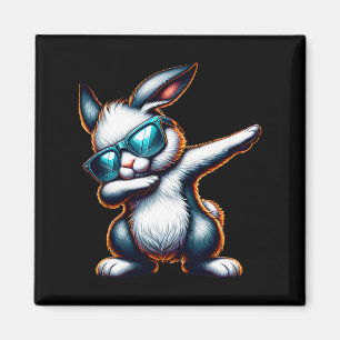 Dabbing Bunny Funny Easter Bunny Magnet