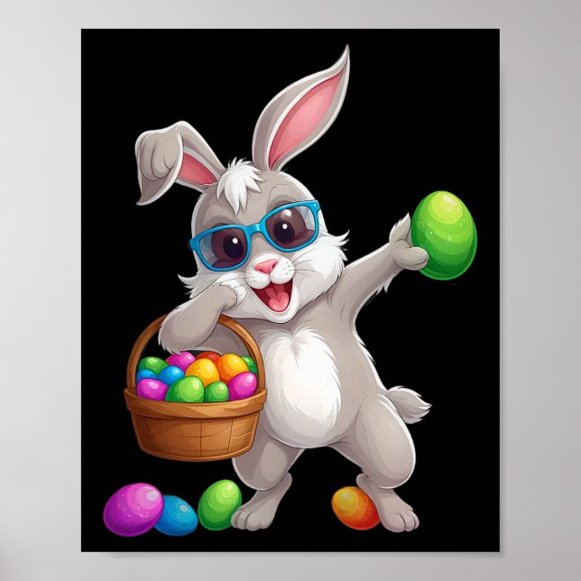 Dabbing Bunny Funny Easter  Poster (Front)
