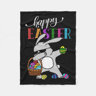 Dabbing Bunny Happy Easter Day Outfit  Fleece Blanket