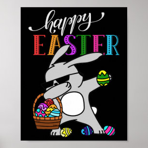 Dabbing Bunny Happy Easter Day Outfit  Poster